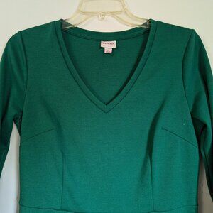 Kelly Green Merona 3/4 Sleeve V-Neck Dress